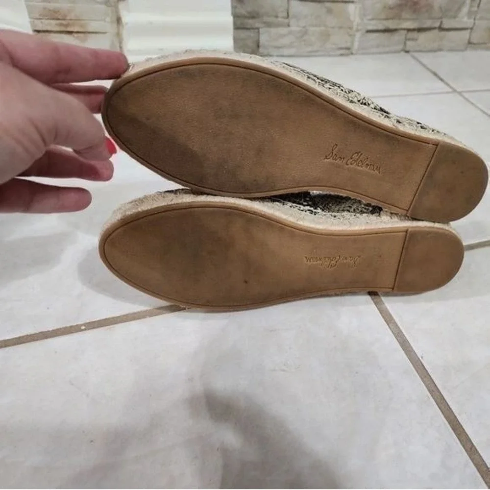 Sam Edelman‎ Espadrille Flats Snakeskin Print Slip On Casual Shoes Size 9